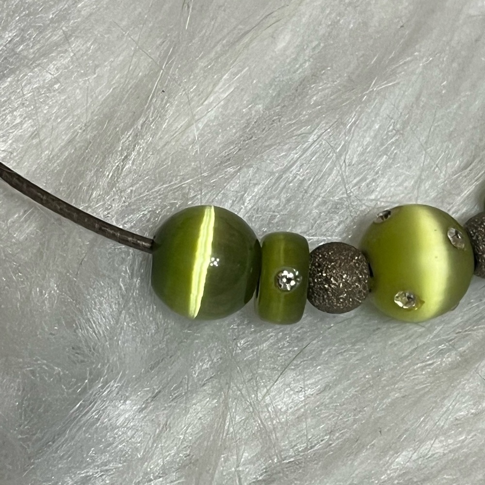 Sterling Cats Eye Crystal Necklace - Picture 6 of 12